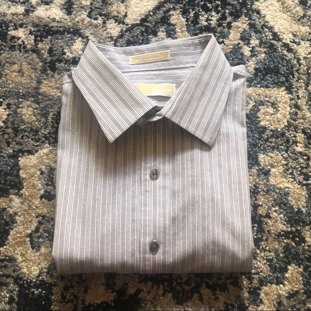 Michael Kors Gray & White Button Down Shirt